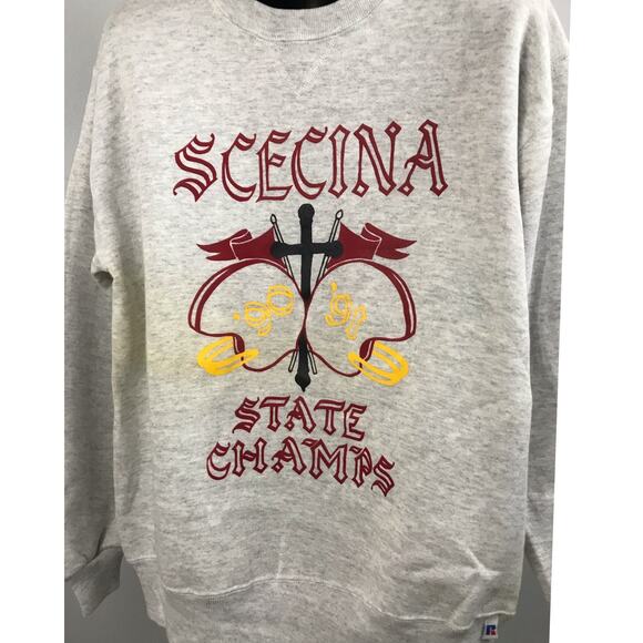 NWT deadstock 1990s Russell Sweatshirt Heather Gray / Men’s Large - Picture 5 of 6